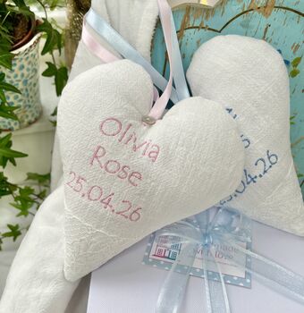 Linen Baby Name Heart, 5 of 12