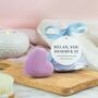 Relax Lavender Heart Luxury Bath Bomb Gift⎜Calming Spa Treat For Her Him⎜Birthday Self Care Mother's Day Gift, thumbnail 4 of 5