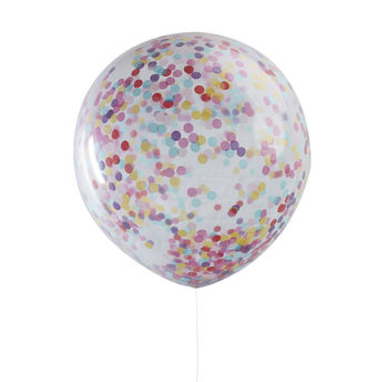 Three Pack Mulit Coloured Giant Confetti Party Balloons, 2 of 3