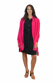 Fuchsia Pink 100% Cashmere Travel Wrap Gift Boxed, 4 of 11