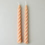 Pair Of Just Peachy Beeswax Soy Blend Twist Candles, thumbnail 2 of 4