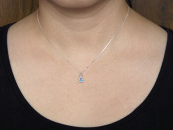 Small Australian Opal Doublet Necklace In Sterling Silver, 3 of 4