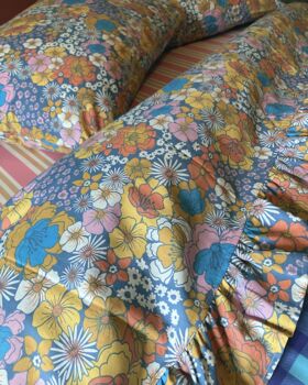 Vintage Floral Organic Cotton Double Flat Sheet, 6 of 8