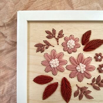 Floral Blossom Embroidery Kit On Wood, 5 of 6