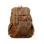 Military Style Genuine Leather Backpack In Worn Brown, thumbnail 1 of 12