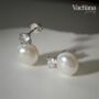 Sterling Silver Wedding Pearl Earrings, thumbnail 3 of 7
