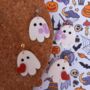 Halloween Cute Ghost Polymer Clay Earrings, thumbnail 1 of 3