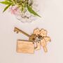 Personalised Wooden Gardening Little Helpers Child Family Tag Keyring, thumbnail 2 of 6