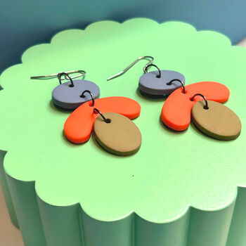 Petals Colour Block Earrings, 4 of 5