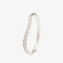 Nami 925 Sterling Silver Plated Cz Stone Wave Bangle, thumbnail 3 of 4