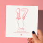 Blush Balloon Personalised 17th Birthday Card, thumbnail 1 of 6