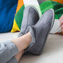 Natural Sheepskin Slippers Hard Sole In Grey, thumbnail 1 of 4