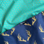 Jade And Midnight Reversible Fabric Gift Wrap Furoshiki, thumbnail 3 of 7