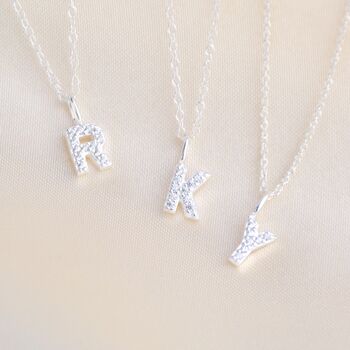 Personalised Sparkle Tiny Initial Necklace, 3 of 6