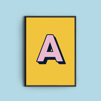 Personalised Colourful Initial Art Print, 4 of 6