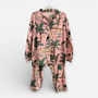 Jungle Print 100% Cotton Ladies Pyjamas In Pale Pink, thumbnail 4 of 4