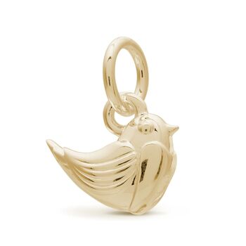 Robin Solid Fine Gold Charm Pendant Or Necklace, 7 of 8