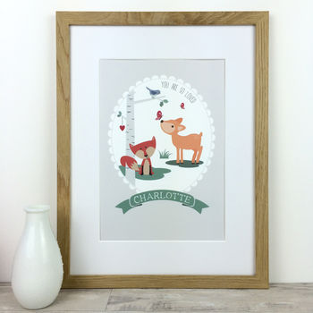 'You Are So Loved' Personalised Woodland Nursery Print, 3 of 6