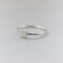 Sterling Silver Mini Square Charm Ring, thumbnail 1 of 5