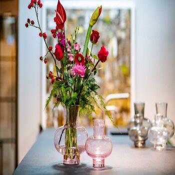 Glass Posy Vase Modest Fruity Colours Apricot And Peach, 8 of 8