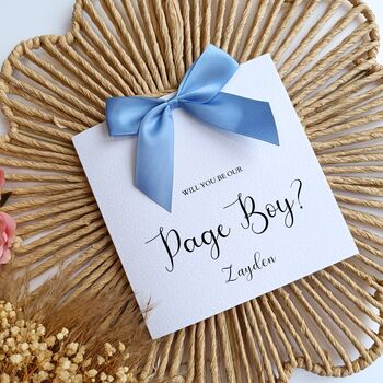 Page Boy Proposal Card, Handmade Bow Proposal Card, Classy Wedding Proposal Card, 2 of 4