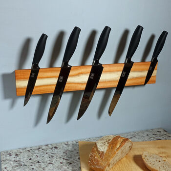 Magnetic Knife Rack In Yew With Additional Slots, 2 of 5