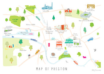 Map Of Preston Art Print, 3 of 3