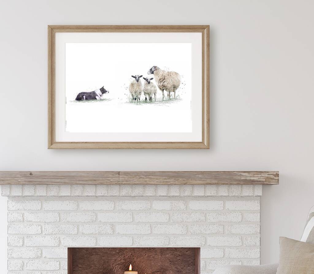 Swaledale Sheep And Border Collie Print, 1 of 4