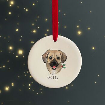 Dog Portrait Christmas Decoration, Gift For Dog Lover, 12 of 12