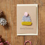 Handmade Christmas Bobble Hat Card Set Of Six, thumbnail 3 of 6