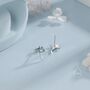 Manta Ray Fish Stud Earrings Sterling Silver, thumbnail 5 of 11