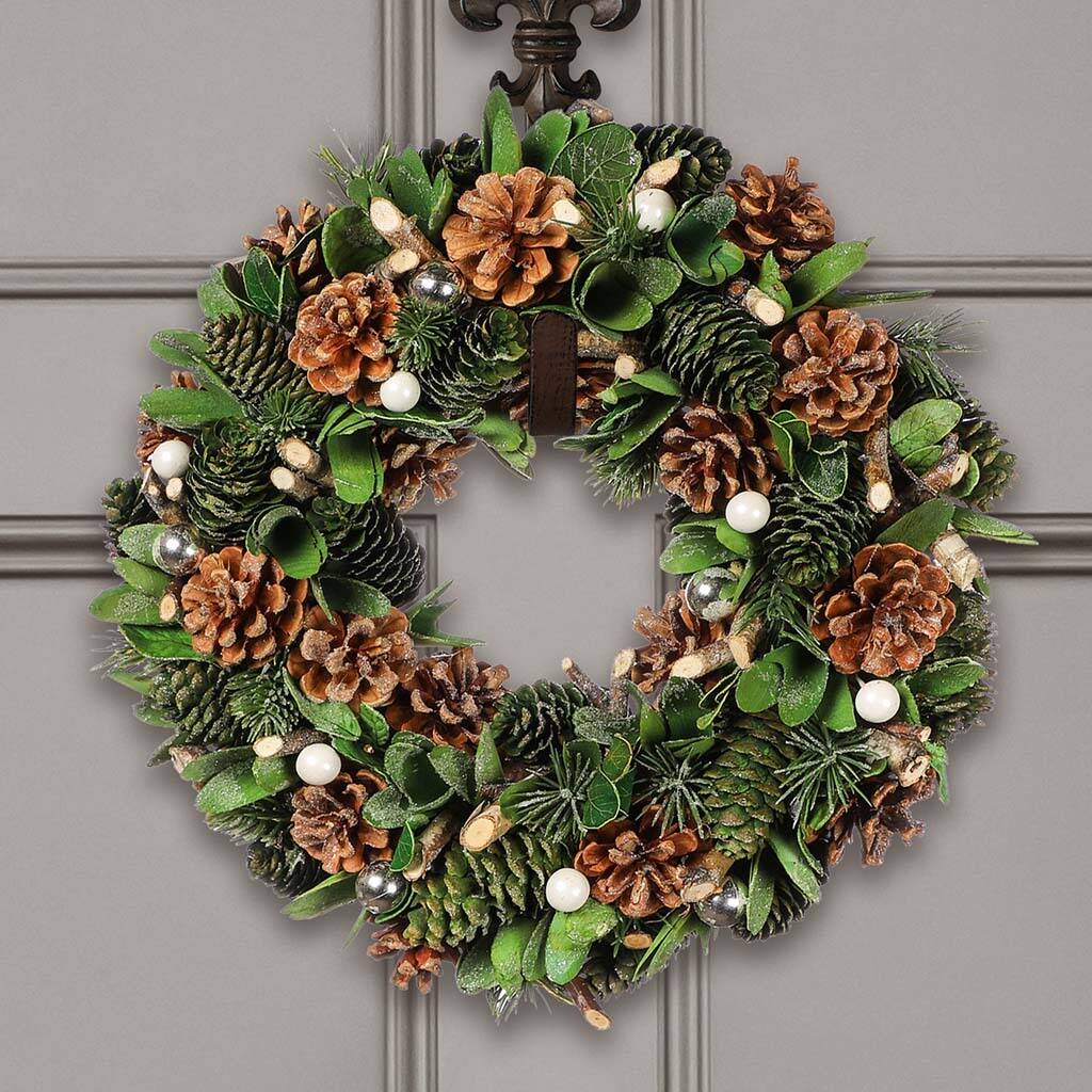 Mistletoe Kisses Natural Christmas Wreath By Dibor  notonthehighstreet.com