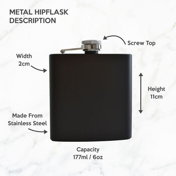 Personalised Age Only Matters Hip Flask Gift For Grandpa, 10 of 12