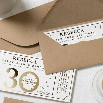 Personalised 30th Birthday Scratch Reveal Gift Voucher, 8 of 9