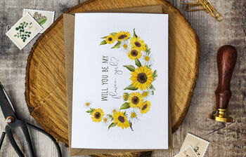 Sunflowers Will You Be My Bridesmaid Card, 4 of 6