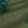 Sterling Silver Cz Cascade Drop Hook Earrings, thumbnail 7 of 11