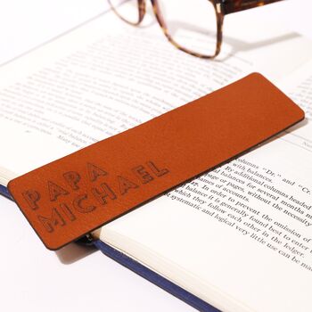 Personalised Name Leather Bookmark, 3 of 6