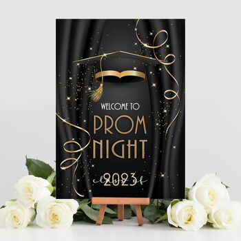 Black And Gold Prom Selfie Frame And Sign, 2 of 6