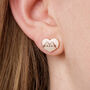 Pusheen The Cat Pink Enamel And Gold Heart Stud Earrings, thumbnail 1 of 5