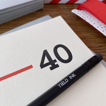 'Milestone 40' Letterpress Birthday Card, 2 of 2