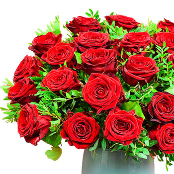 Two Dozen Red Roses Fresh Flower Bouquet Romantic Gift, 3 of 7