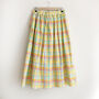 Pastel Check Cotton Midi Skirt, thumbnail 4 of 6
