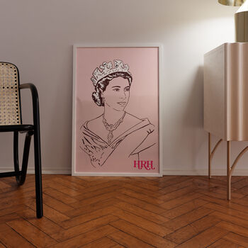 Hrh Queen Elizabeth Ii Illustrated Print, 4 of 5