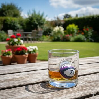 Personalised Rugby Ball Whisky Glass, 8 of 12