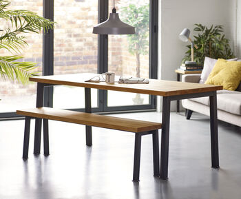 Holme Industrial Dining Table And Bench, 8 of 9
