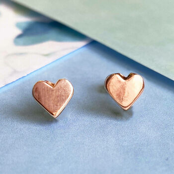 Tiny Heart Sterling Silver Stud Earrings, 4 of 7