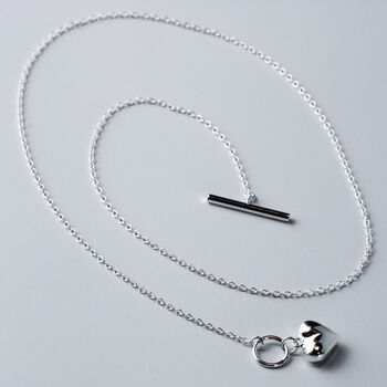 Sterling Silver Heart Toggle Pendant Necklace, 5 of 5