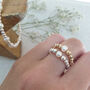 Gold Filled Freshwater Pearl Stacking Stretch Bead Ring, thumbnail 3 of 8