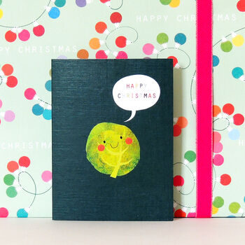 Mini Brussel Sprout Christmas Card, 3 of 5