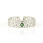 Amber Star Emerald Silver Midi Ring Or Toe Ring, thumbnail 3 of 8